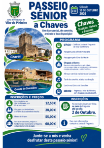 Passeio Sénior 2026: Vilar do Pinheiro Rumo à Histórica Cidade de Chaves